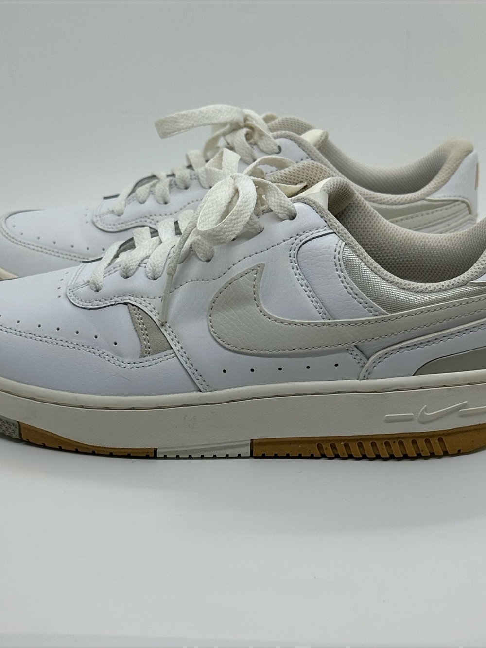 Nike Court Vision Low Next Nature White Gum Sneakers Size 9.5 Retail $120 - Picture 1 of 15